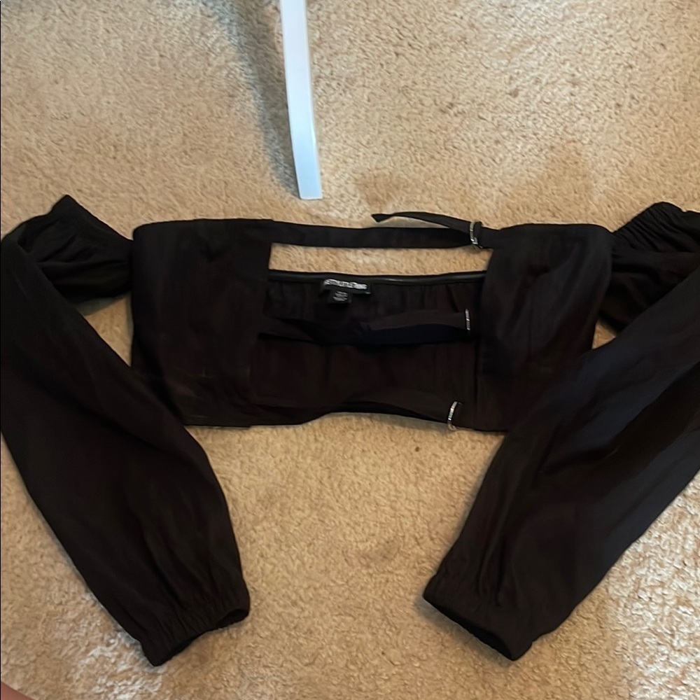 PrettyLittleThing Black Long Sleeve Top